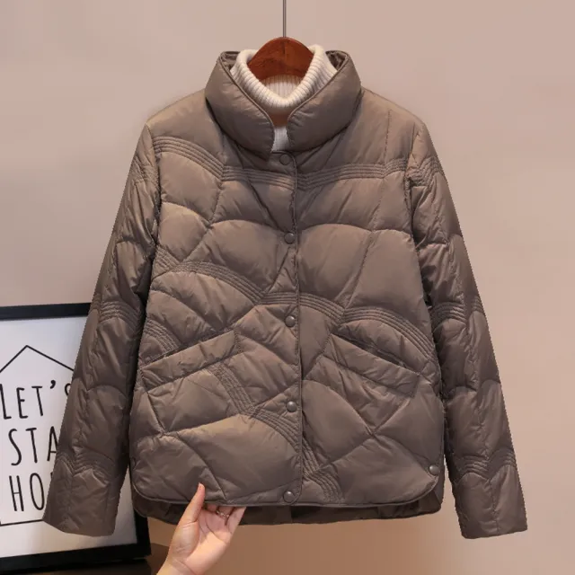 【巴黎精品】現貨出清 真90%白鴨絨羽絨外套衣(短款輕便防寒保暖p1ah44)