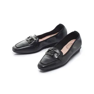 【FAIR LADY】我的旅行日記 經典金屬鏈釦平底樂福鞋(黑/503184 女鞋)