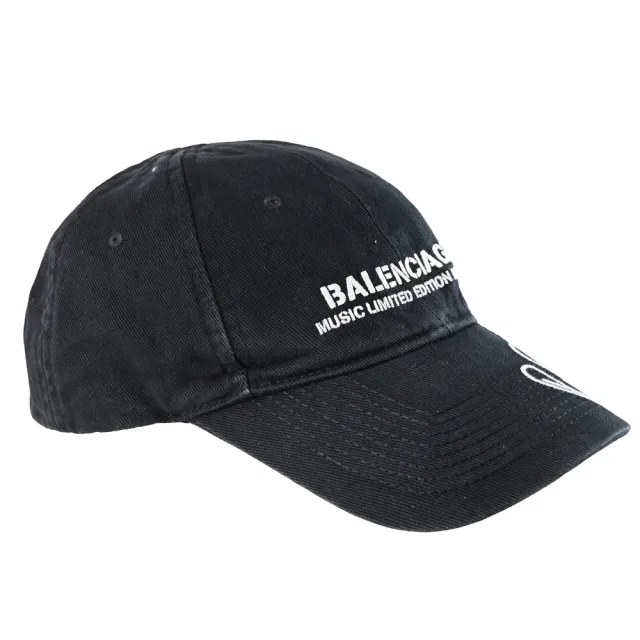 【Balenciaga 巴黎世家】RuPaul聯名款電繡LOGO個性鴨舌帽棒球帽(黑)
