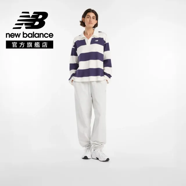 【NEW BALANCE】NB 條紋長袖上衣_WT53522BOY_女性_紫白色(美版 版型偏大)