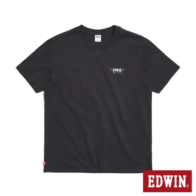 【EDWIN】男裝 夏日印花短袖T恤(黑色)