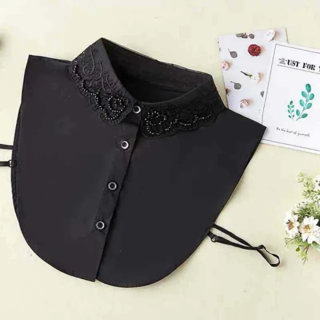 【巴黎精品】現貨限搶 假領子襯衫領片(鏤空蕾絲釘珠棉質女裝配件2色a1gg10)