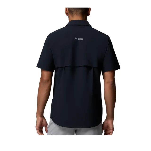 【Columbia 哥倫比亞】男款-防曬UPF50快排短袖襯衫-Silver Ridge™ Elite SS Woven-黑色(UAE85880BK/KS)