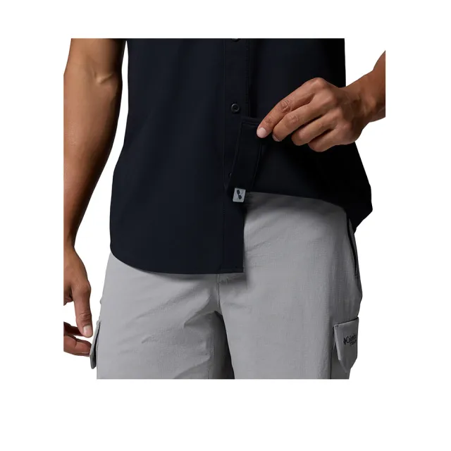 【Columbia 哥倫比亞】男款-防曬UPF50快排短袖襯衫-Silver Ridge™ Elite SS Woven-黑色(UAE85880BK/KS)