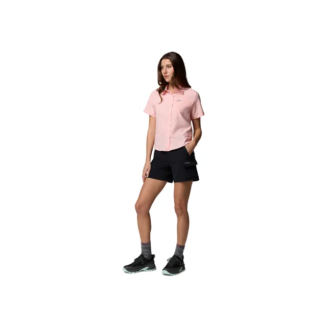 【Columbia 哥倫比亞】女款-超防曬UPF50快排短褲-Silver Ridge ™ Elite Short-黑色(UAK35610BK/KS)