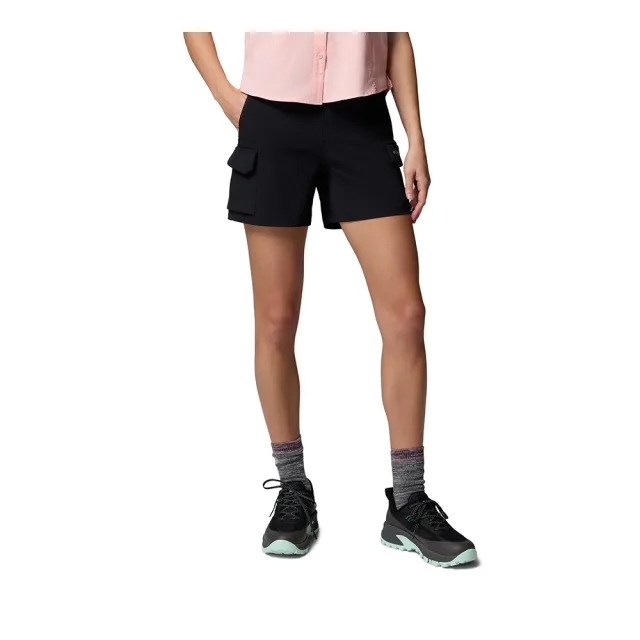 【Columbia 哥倫比亞】女款-超防曬UPF50快排短褲-Silver Ridge ™ Elite Short-黑色(UAK35610BK/KS)
