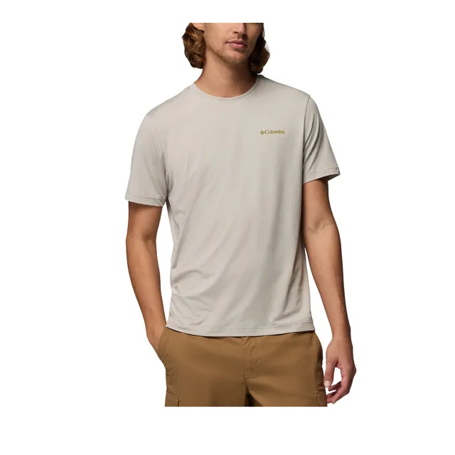 【Columbia 哥倫比亞】男款-防曬UPF50快排短袖上衣-Parsons Point™-淺卡其(UAE26450HI/KS)