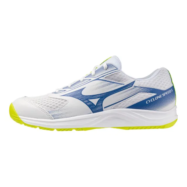【MIZUNO 美津濃】Cyclone Speed 5 男 排球鞋 寬楦 包覆 回彈 白 藍(V1GA258039)