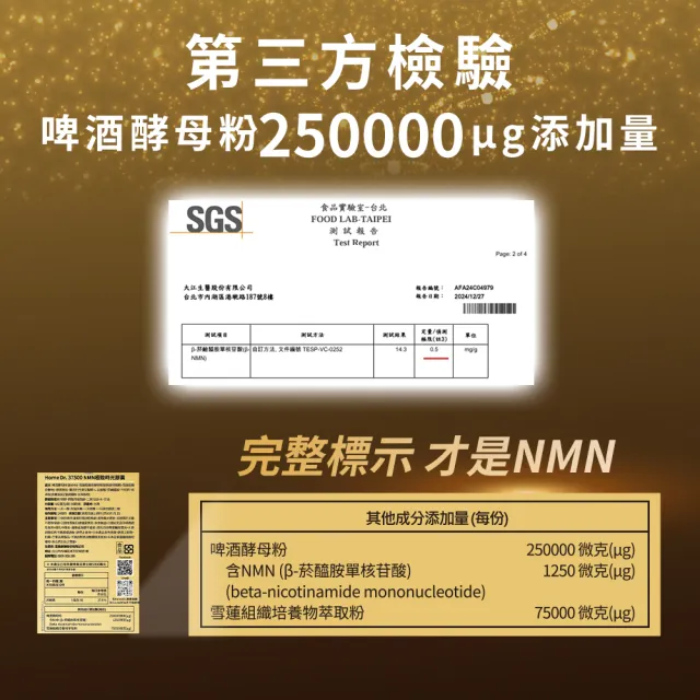 【Home Dr.】首創SUPER NMN EX 37500時光膠囊(30顆X3盒組+贈1盒正貨 青春養顏 逆奇蹟)