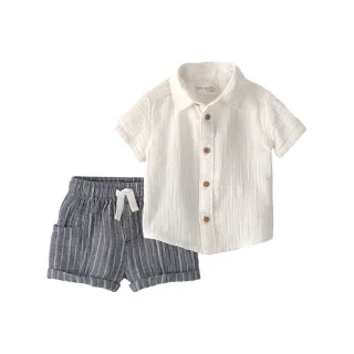 【Carter’s】嬰兒 純棉2件組套裝(短褲/襯衫)（原廠公司貨  童裝 嬰兒裝 2件組套裝）