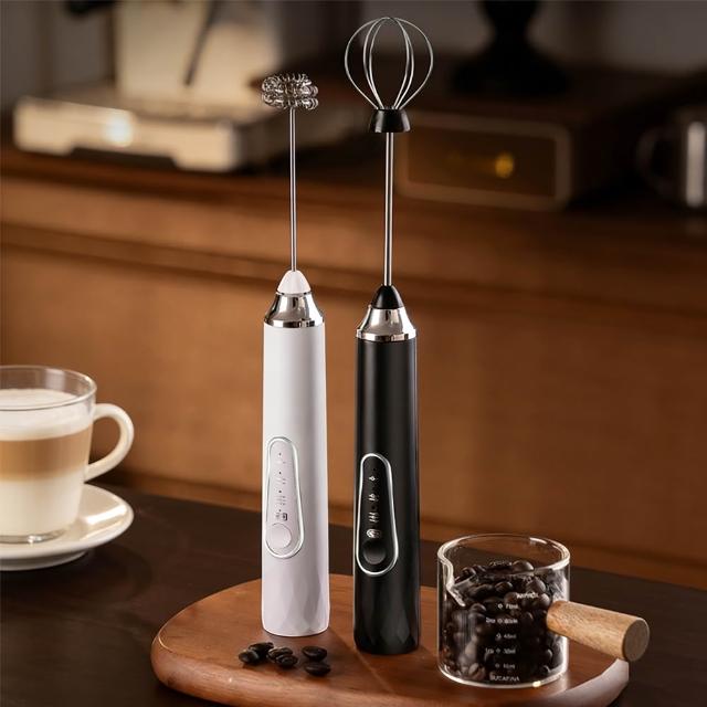 【kingkong】雙頭電動咖啡打泡器 304不鏽鋼奶泡器（拉花 攪拌器）