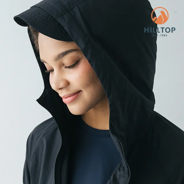 【Hilltop 山頂鳥】超輕量超潑水抗UV外套 女款 黑｜PS02XFH0ECA0