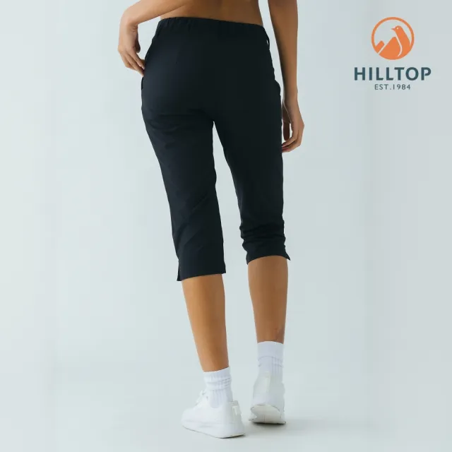 【Hilltop 山頂鳥】抗UV吸濕快乾彈性七分褲 女款 黑｜PS07XFS1ECA0