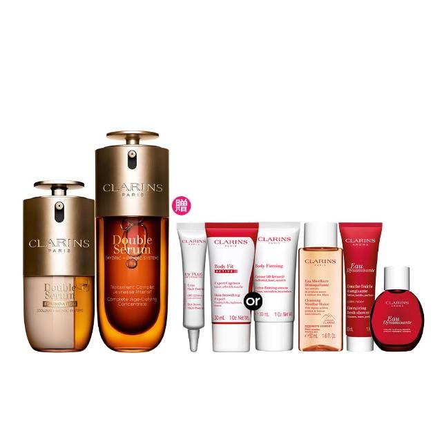 【CLARINS 克蘭詩】雙萃底妝加乘組(黃金雙萃精華 50ml+黃金雙萃精華粉底液30ml)