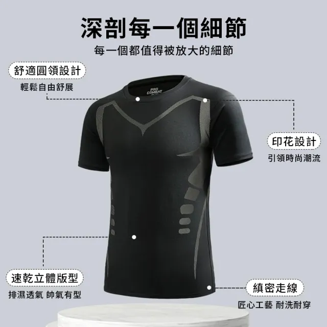 【Sumfun】男士速乾運動服套裝 速乾排汗運動T恤 健身慢跑訓練服 運動服 短袖 男泳裝