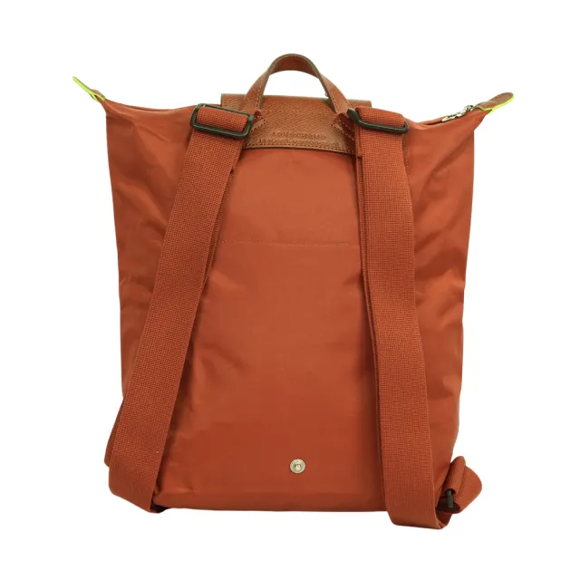 【LONGCHAMP】Le Pliage M 再生帆布中型折疊後背包(栗子色)