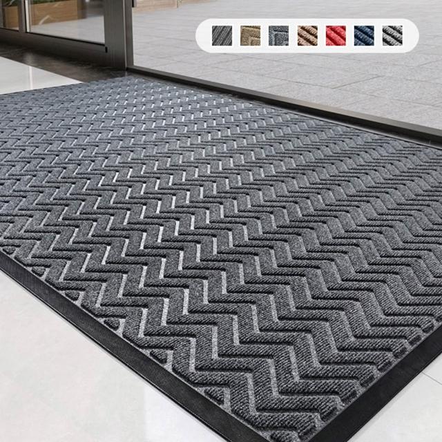【JOCIYO 聚時柚】3D壓花厚實耐磨 刮泥吸水150x90cm橡膠底防滑 大門口地墊 玄關腳踏墊 刮沙除塵地毯