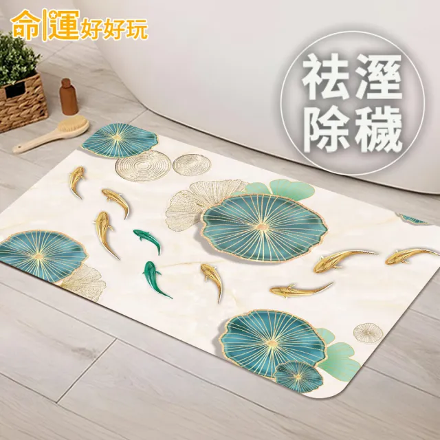 【命運好好玩】李玉珮-魚躍財門風水布簾+硅藻地墊組