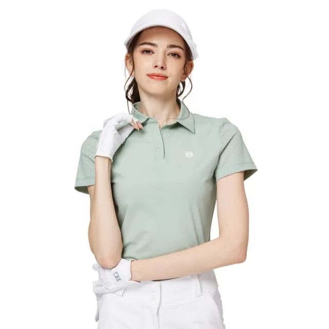 【BLKTEE GOLF】透氣孔翻領女短袖上衣 (高爾夫短袖上衣 golf球衫)