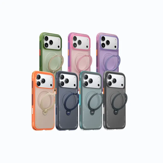 【TORRAS 圖拉斯】iPhone 17系列買殼送貼 | Ostand Spin Air 磁吸四象限旋轉支架氣囊手機殼