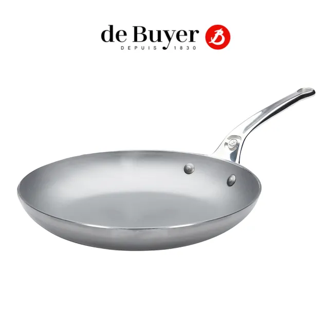 【de Buyer 畢耶】原礦蜂蠟鐵鍋 職人防滑握柄早餐鍋28cm-適用IH爐(適用烤箱)