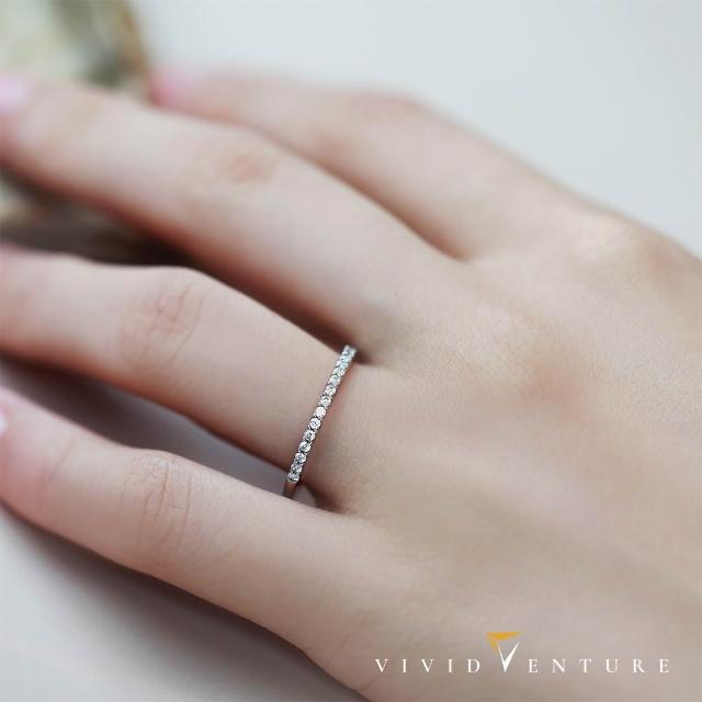 【Vividventure 亞帝芬奇】鉑金 10分 天然鑽石 真鑽 線戒 百搭款