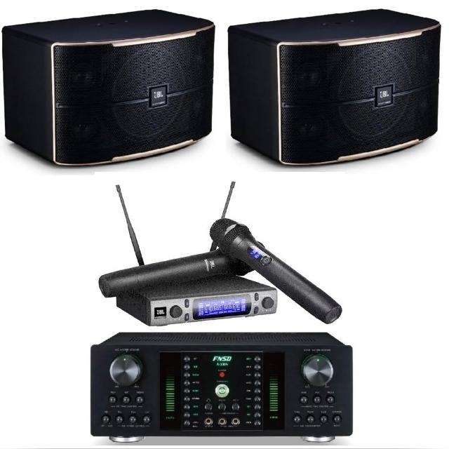 【JBL】美系頂級卡啦OK組(FNSD A-480N+JBL VM300+JBL Pasion10)數位卡拉OK擴大機+無線麥克風+進口唱歌喇叭