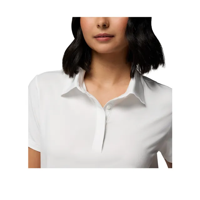 【Columbia 哥倫比亞】女款-防曬UPF50快排短袖POLO衫- Parsons Point™ Polo-海鹽白(UAR92690ES/KS)