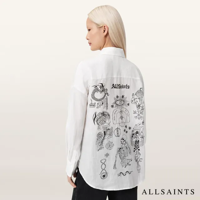 【ALLSAINTS】SPARROW 手繪塗鴉長袖襯衫 W075PE(舒適版型)