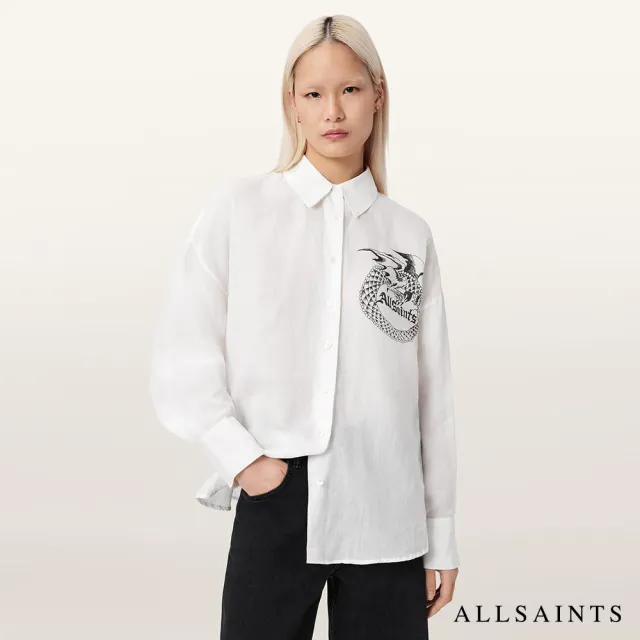 【ALLSAINTS】SPARROW 手繪塗鴉長袖襯衫 W075PE(舒適版型)
