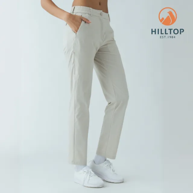 【Hilltop 山頂鳥】超潑水抗UV涼感彈性長褲(可收納) 女款 卡其｜PS07XFQ3ECN0