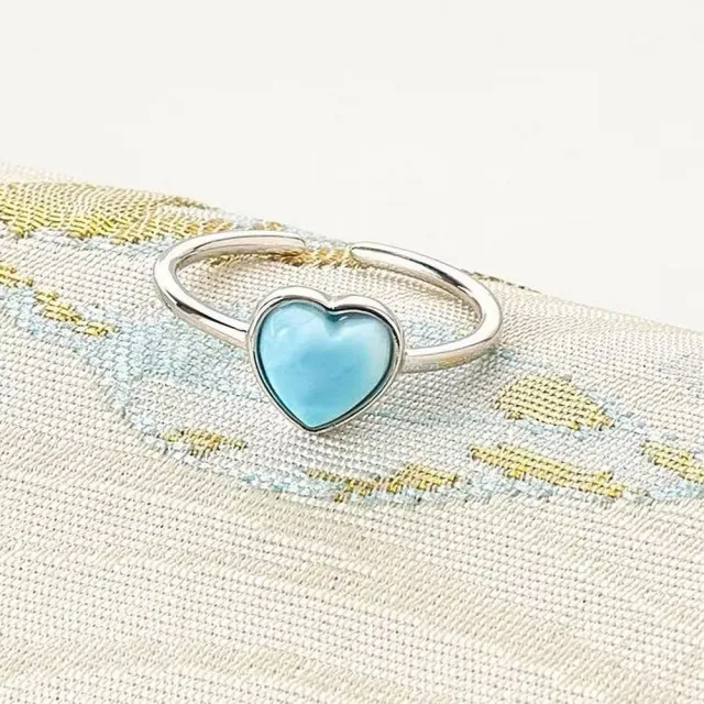 【勝弘珠寶】多明尼加拉利瑪石愛心戒指