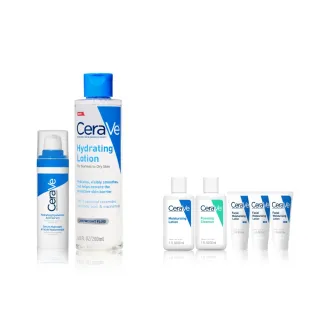【CeraVe 適樂膚】臉部保濕雙入組★全效水光B5玻尿酸修護精華 30ml+全效極潤修護精華水 200ml_C