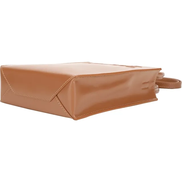 【LOEWE 羅威】Standard A5 浮雕字母小牛皮手提 肩背托特包-棕色