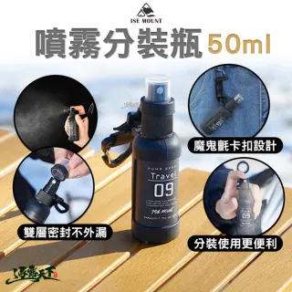ISE MOUNT 戶外露營噴霧分裝瓶 黑色 50ml 噴霧瓶 分裝噴瓶 旅行分裝 酒精噴瓶 逐露天下