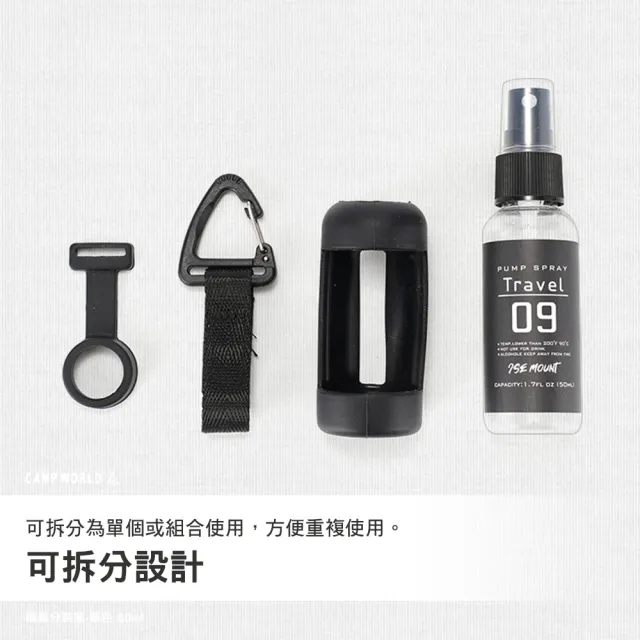 ISE MOUNT 戶外露營噴霧分裝瓶 黑色 50ml 噴霧瓶 分裝噴瓶 旅行分裝 酒精噴瓶 逐露天下