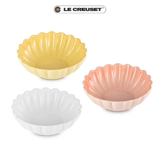 【Le Creuset】瓷器雛菊花瓣碗650ml  (棉花白/洋甘菊/蜜桃橙 3色選1)