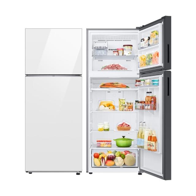 三星 RT47CB662A12 雙門上下門冰箱，採用變頻技術，容量達476L，適閤家庭使用。白色外觀簡約大方，右開門設計方便取用。具1級能效，省電環保。全機保固1年，壓縮機20年，主機板1年（依原廠官網公告為主）。先進冷藏技術，保持食材新鮮，理想的家電選擇。