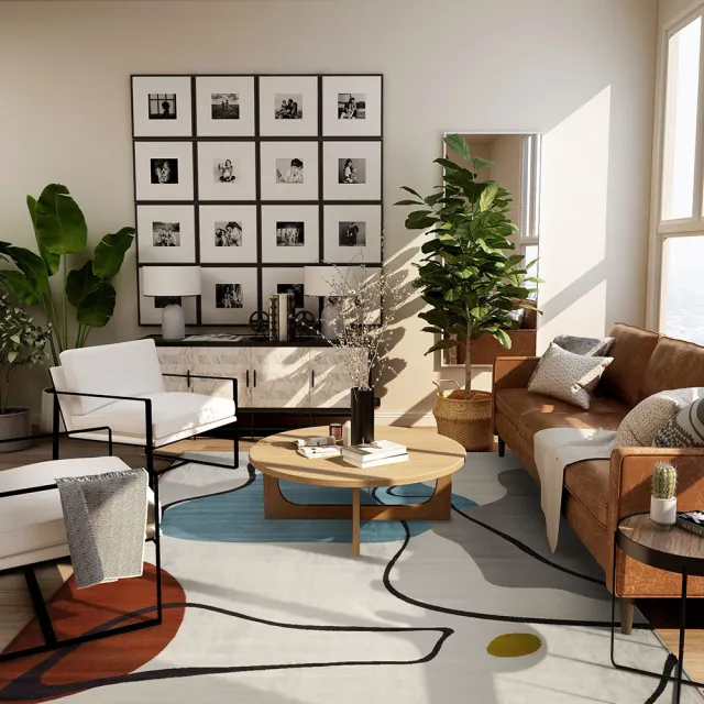 【SDL Home 山德力】〔現貨在台〕現代抽象地毯 200x290cm 卡泰(抽象 簡約)