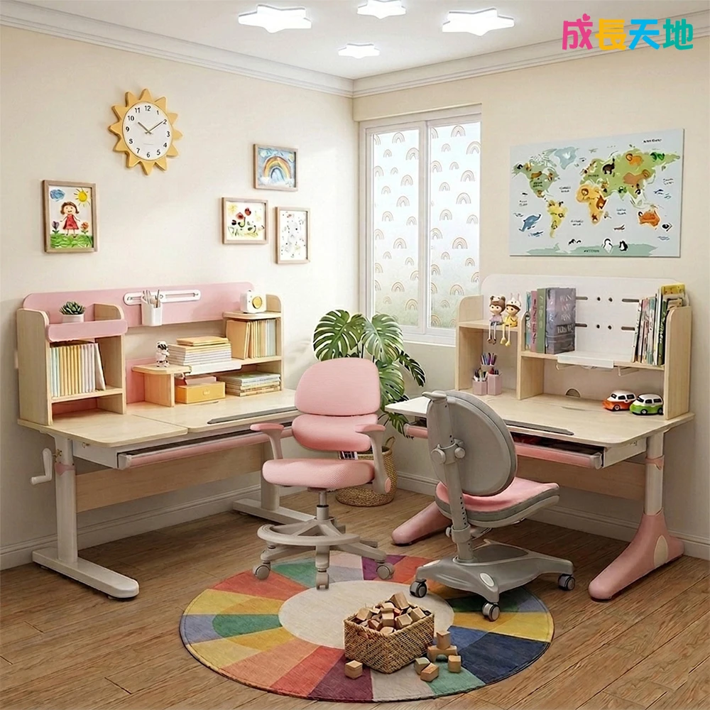 成長天地兒童書桌 成長天地新實木100cm,120cm兒童書桌椅任選組 ME301+AU617,ME309+AU203,書桌椅 成長桌椅 兒童桌椅)