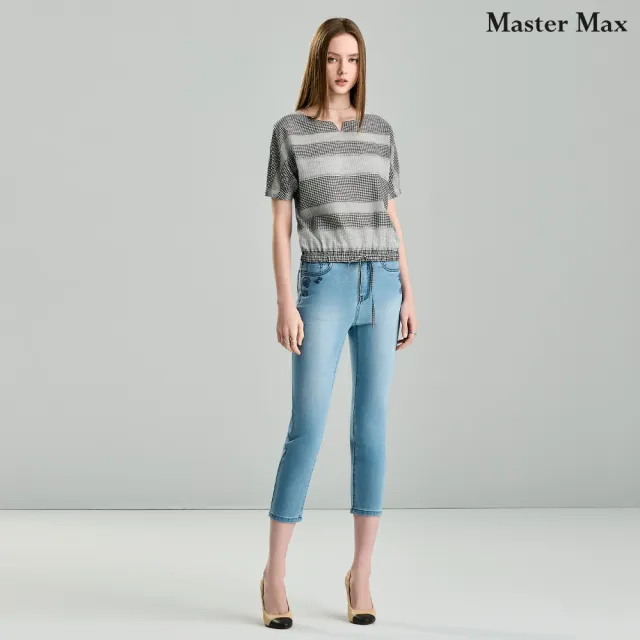 【Master Max】彈性佳電繡合身九分牛仔褲(8613035)