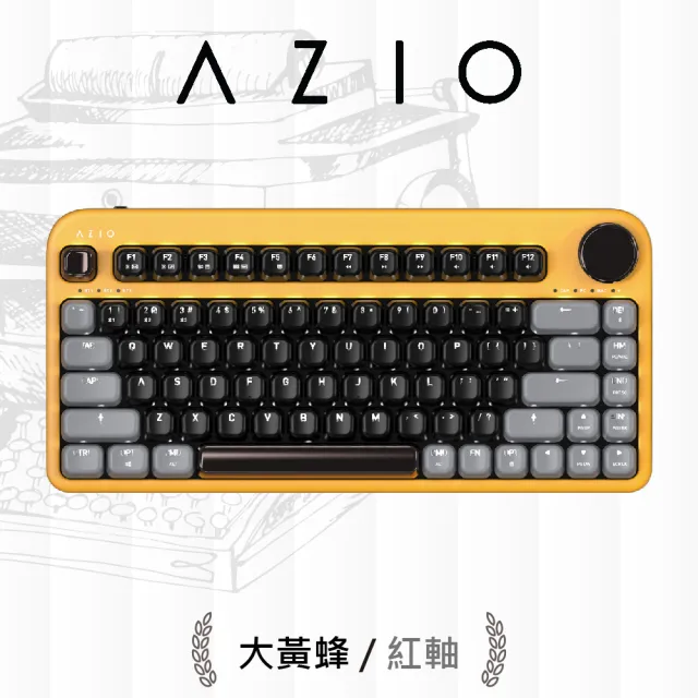 【AZIO】IZO  80% TKL 藍牙機械鍵盤 紅軸(附注音鍵帽/PC.MAC通用)