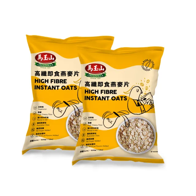 【馬玉山】高纖即食燕麥片x2包(500g/包)
