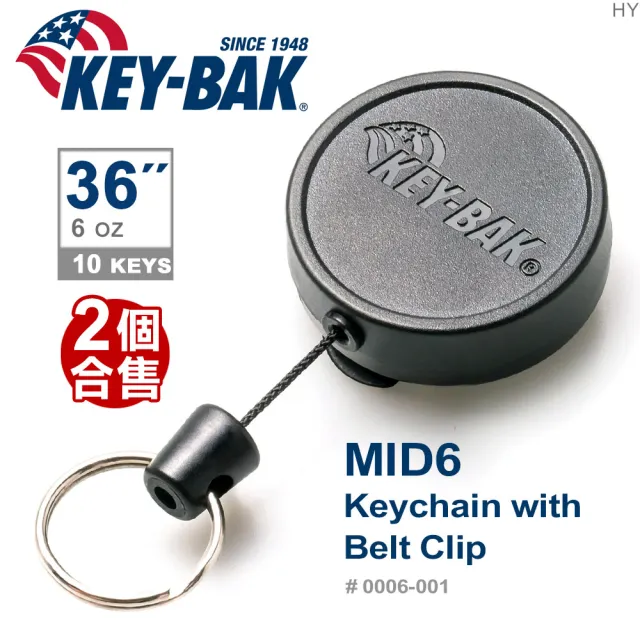 【WCC】KEY-BAK MID6系列 36”伸縮鑰匙圈_2個合售 (附背夾#0006-001)