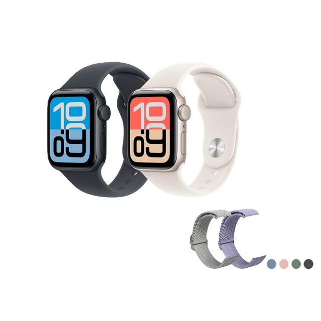 犀牛盾編織錶帶組【Apple】Apple Watch SE 3 GPS 44mm(鋁金屬錶殼搭配運動型錶帶)