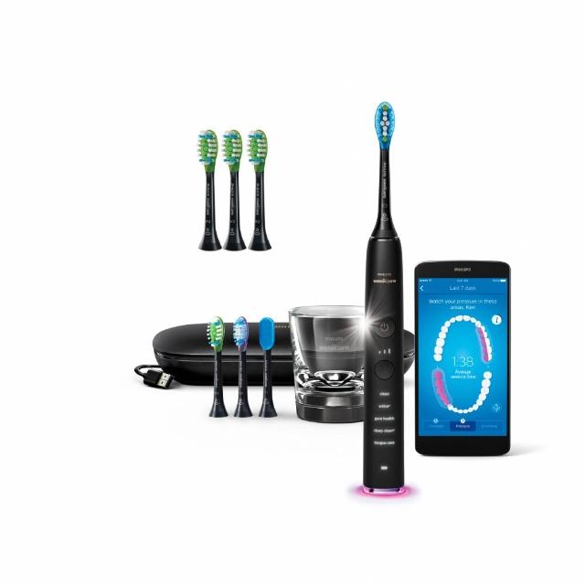 【Philips 飛利浦】Sonicare  鑽白極淨智能鑽石音波震動牙刷/電動牙刷-爵士黑HX9924/12