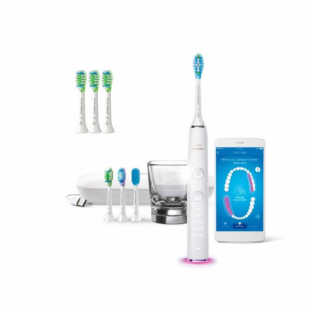 【Philips 飛利浦】Sonicare  鑽白極淨智能鑽石音波震動牙刷/電動牙刷-晶鑽白HX9924/02