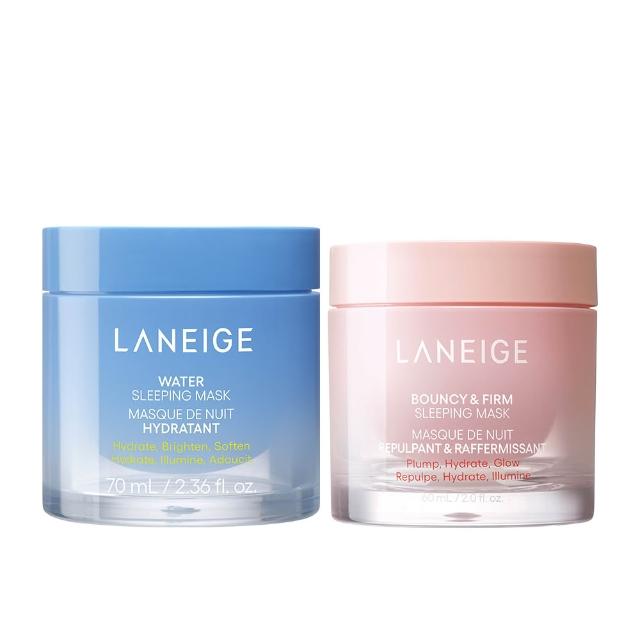 LANEIGE蘭芝 透亮澎彈面膜組，專為追求透亮肌膚與水潤彈性而設計。組合包含多款面膜，提供深度保濕、提亮膚色與緊緻肌膚等多重功效，適合日常護膚使用。輕盈貼合的質地，讓肌膚瞬間喝飽水，展現健康光采。