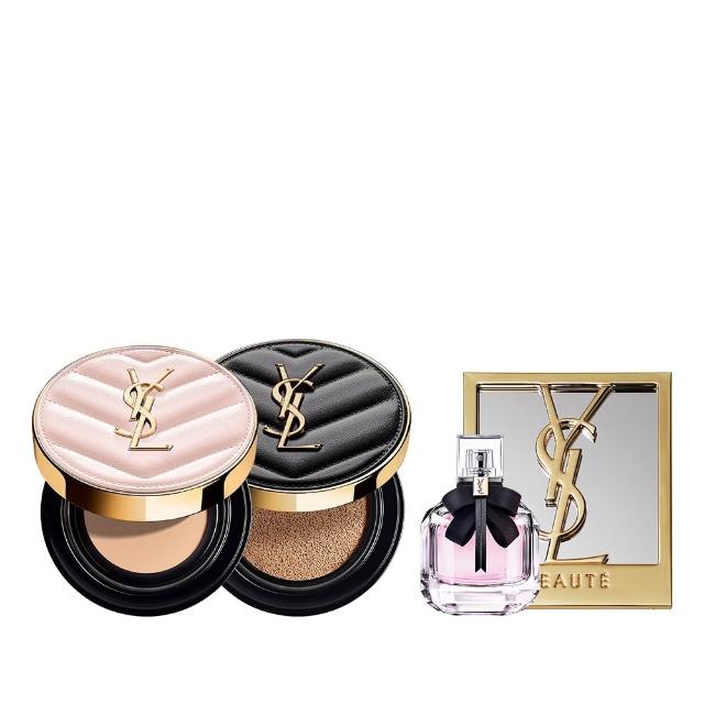 聖羅蘭超模恆久完美氣墊，輕盈服帖不卡粉，持妝力強，打造無瑕透亮肌膚。內含高遮瑕力粉底與潤澤保濕霜，適合日常與特殊場合使用，提供24小時持妝效果，讓肌膚始終保持完美狀態。