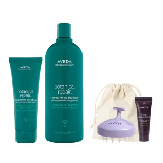 【AVEDA】花植結構大容量光澤滑順組 (花植結構重鍵洗髮精1000ml＋花植結構重鍵潤髮乳200ml_洗髮同時修護)